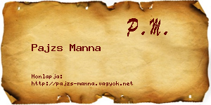 Pajzs Manna névjegykártya